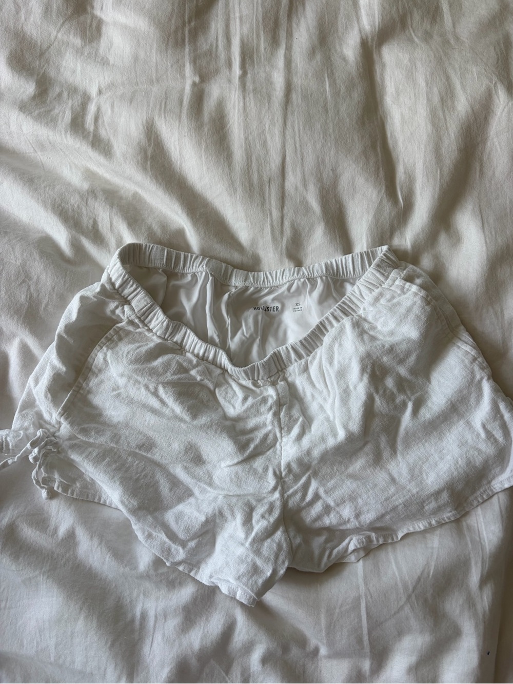 Hollister White Lightweight Linen Shorts